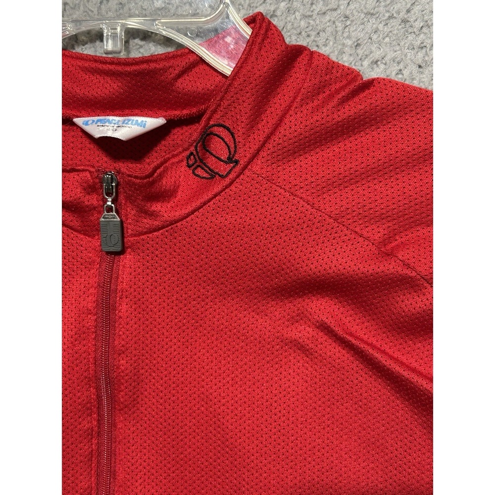 Pearl Izumi Cycling Jersey Mens Large Red Full Zip Short Sleeve Biking - Picture 2 of 13